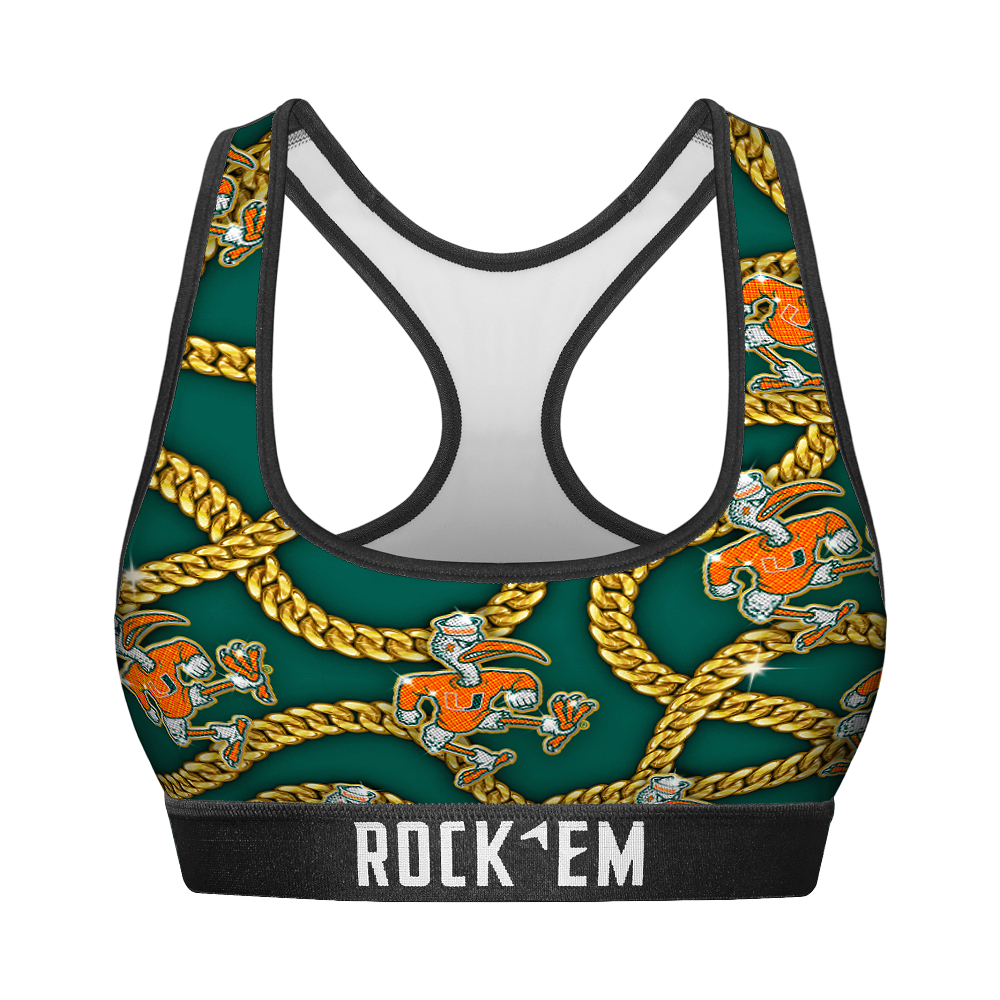 Women's Sports Bra - Miami Hurricanes - Cuban Links