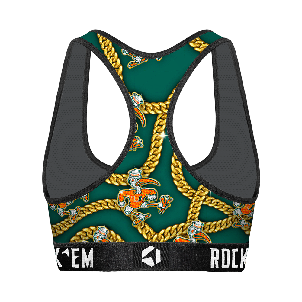 Women's Sports Bra - Miami Hurricanes - Cuban Links