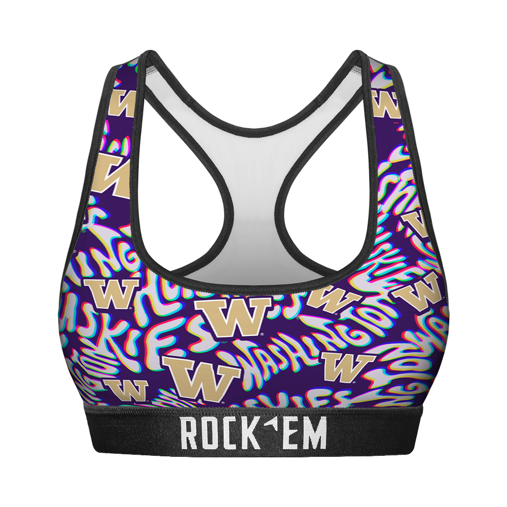 Women's Sports Bra - Washington Huskies - Twisted Wordmark