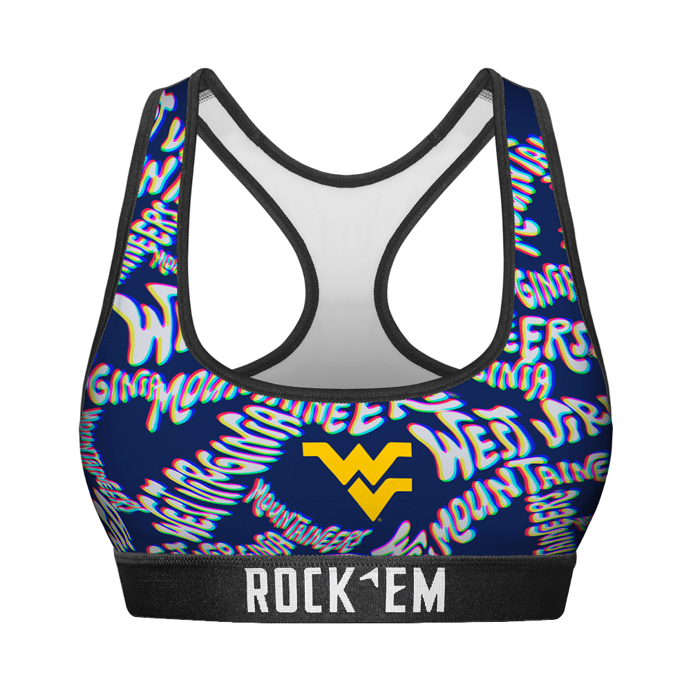 Women's Sports Bra - West Virginia Mountaineers - Twisted Wordmark