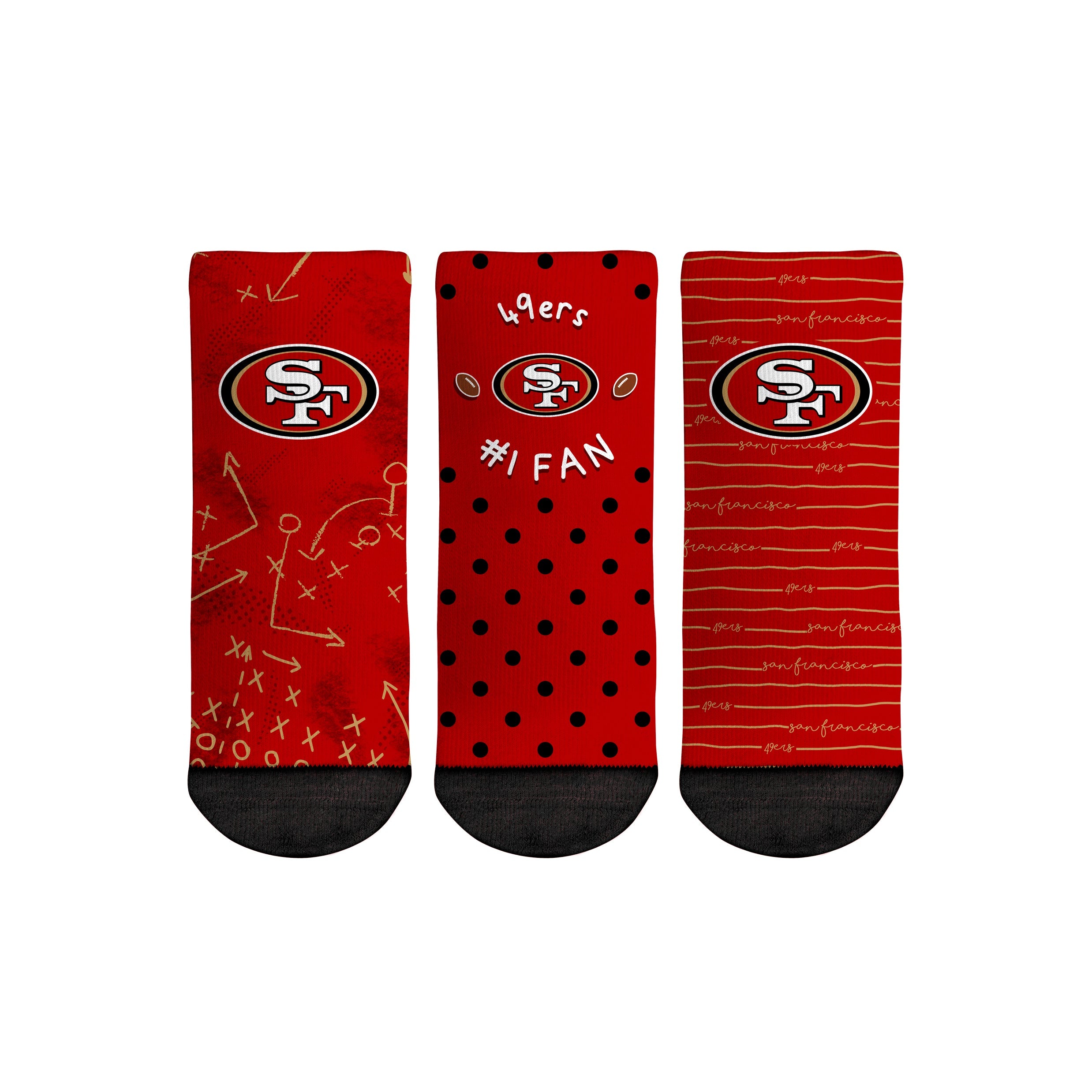 San Francisco 49ers - Number 1 Fan 3-Pack (Toddler)