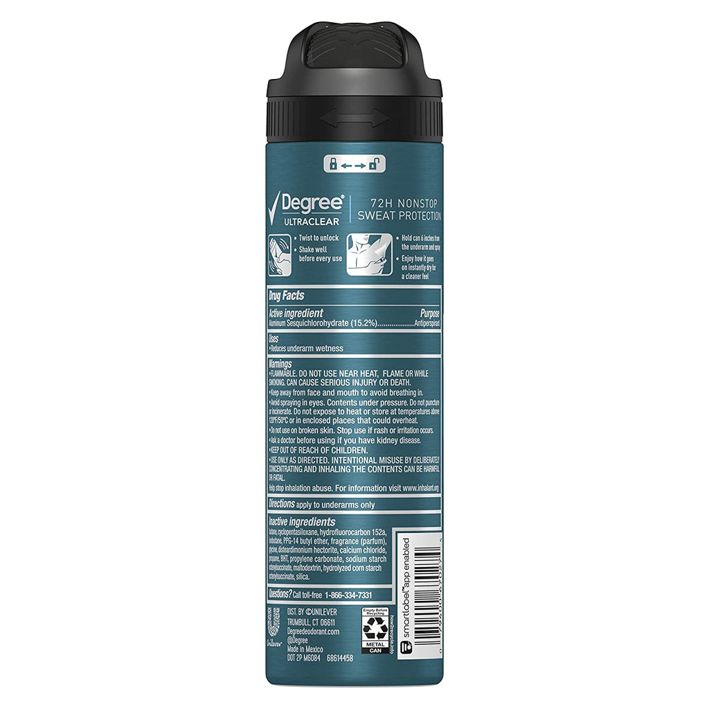 Degree Men Antiperspirant Spray Black + White 3 Count Protects from Deodorant Stains Instantly Dry Spray Deodorant 3.8 Oz