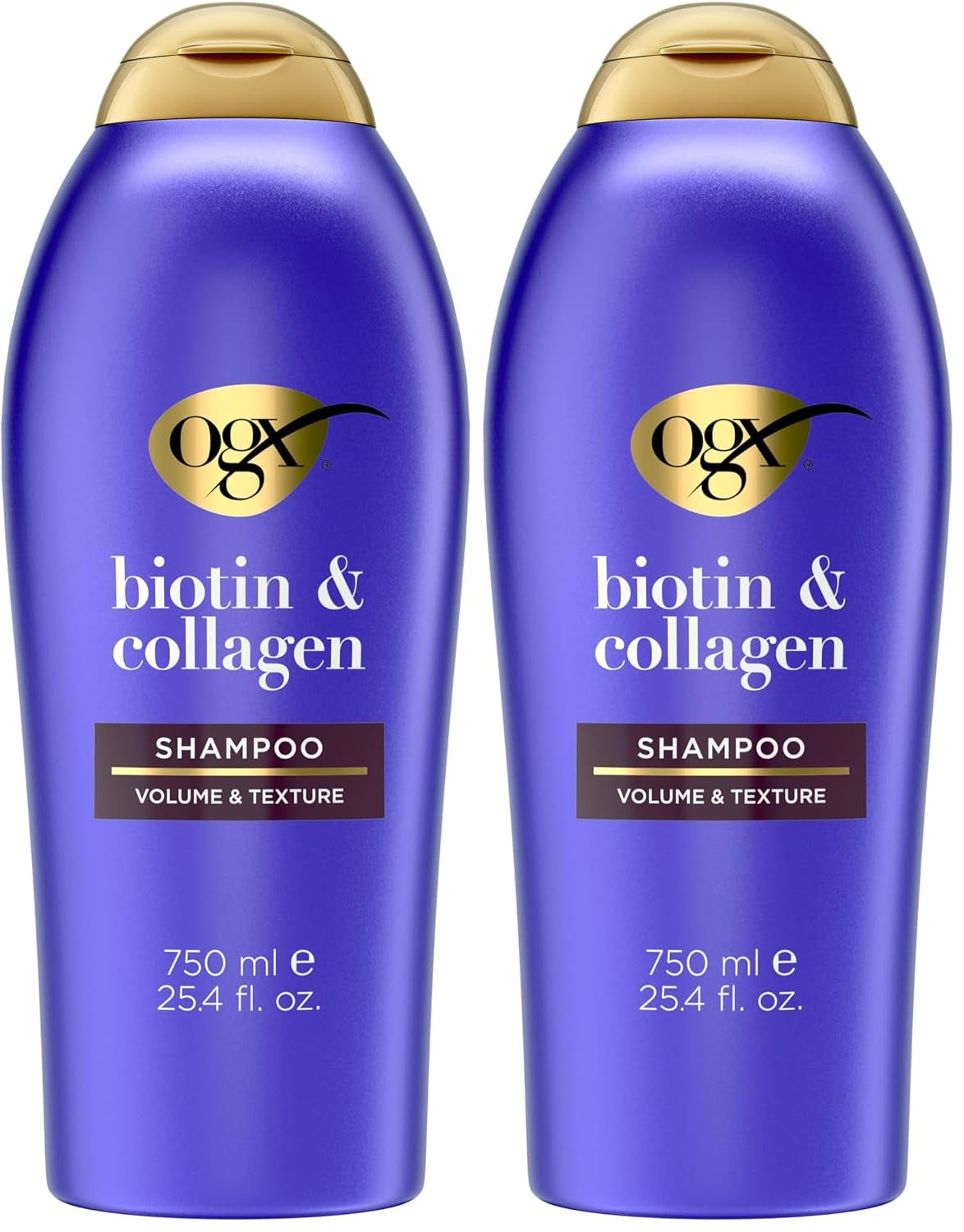 OGX Thick & Full + Biotin & Collagen Volumizing Shampoo, Nutrient-Infused Hair Shampoo with Vitamin B7 Biotin Gives Hair Volume & Body for 72+ Hours, Sulfate-Free Surfactants, 13 Fl. Oz