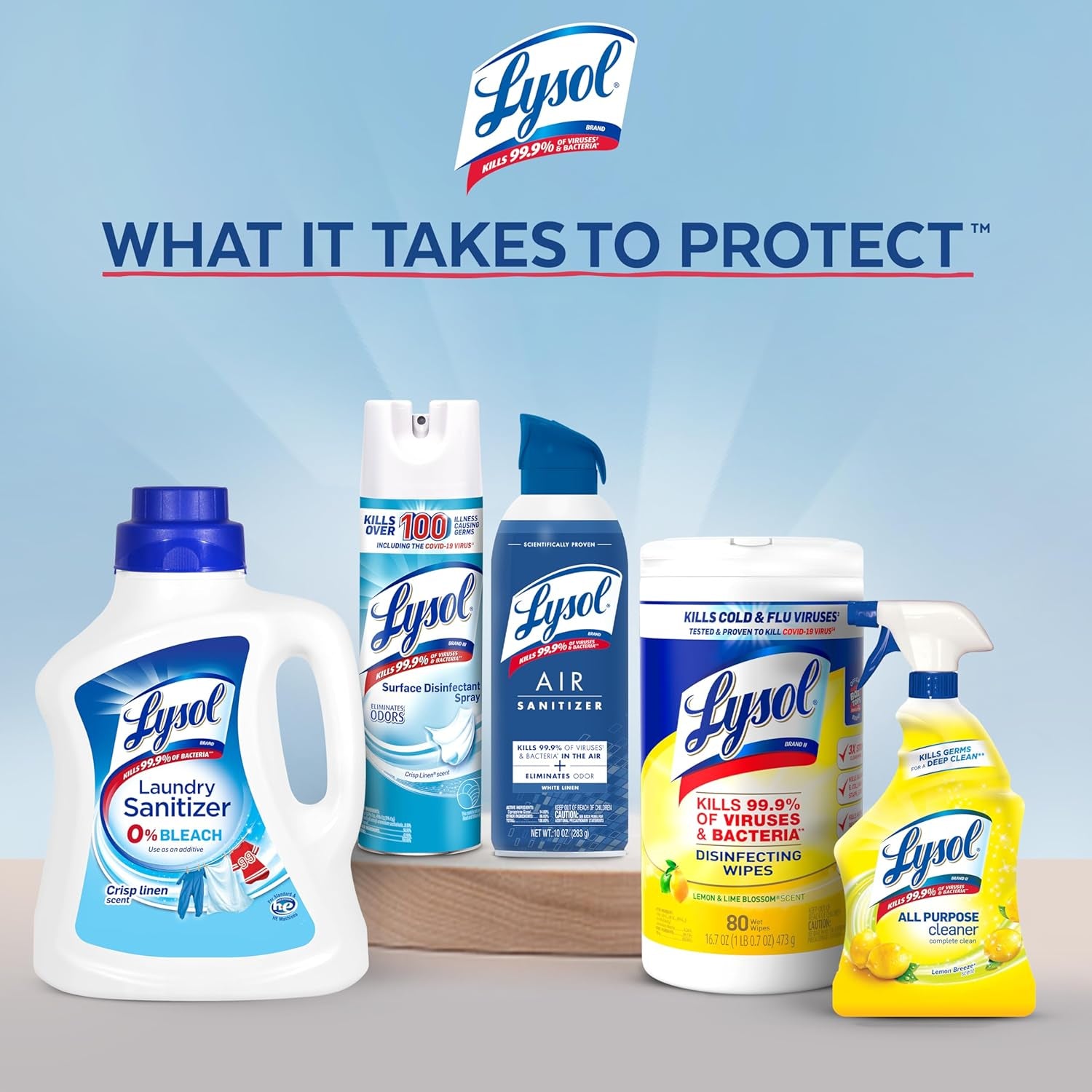 Lysol All Purpose Cleaner Spray, Multi-Purpose Disinfecting Spray, Kitchen & Bathroom Cleaner, Lemon Breeze, Lavender, & Mango Scents, 32Oz (Pack of 4)