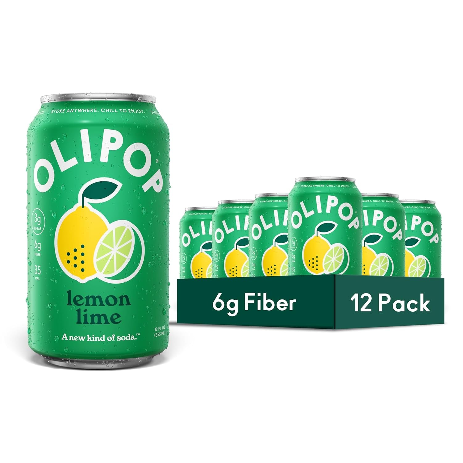OLIPOP Prebiotic Soda Pop, Vintage Cola, Pantry Pack Packed with Prebiotics, Fiber, and Botanicals, Gluten Free, GMO Free, 12Oz (12-Cans) (Packaging May Vary)