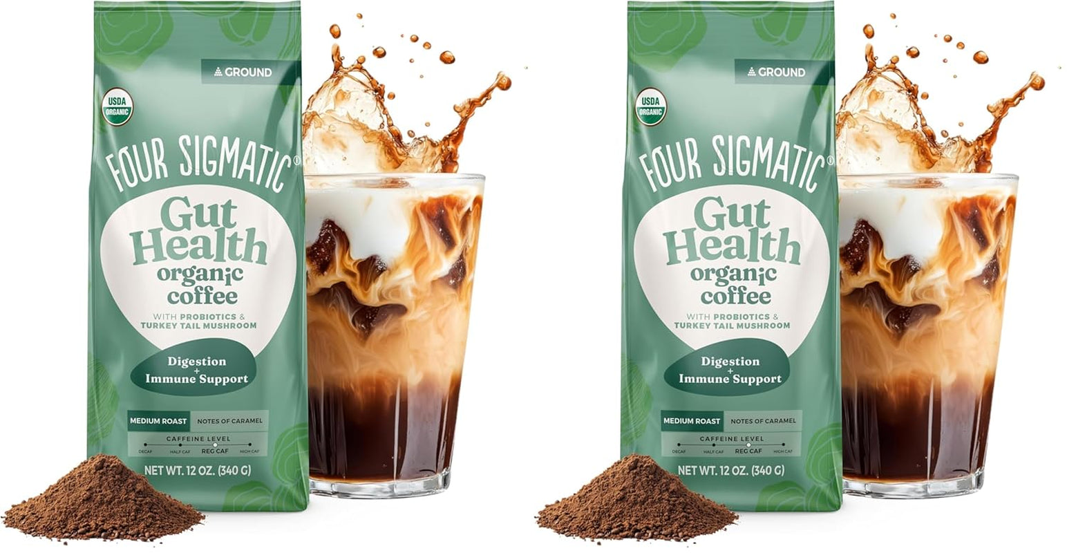Four Sigmatic Organic Focus Mushroom Ground Coffee | Dark Roast, Organic Coffee with Lion'S Mane & Chaga Mushroom for Mental Clarity & Energy Support | 12Oz Bag