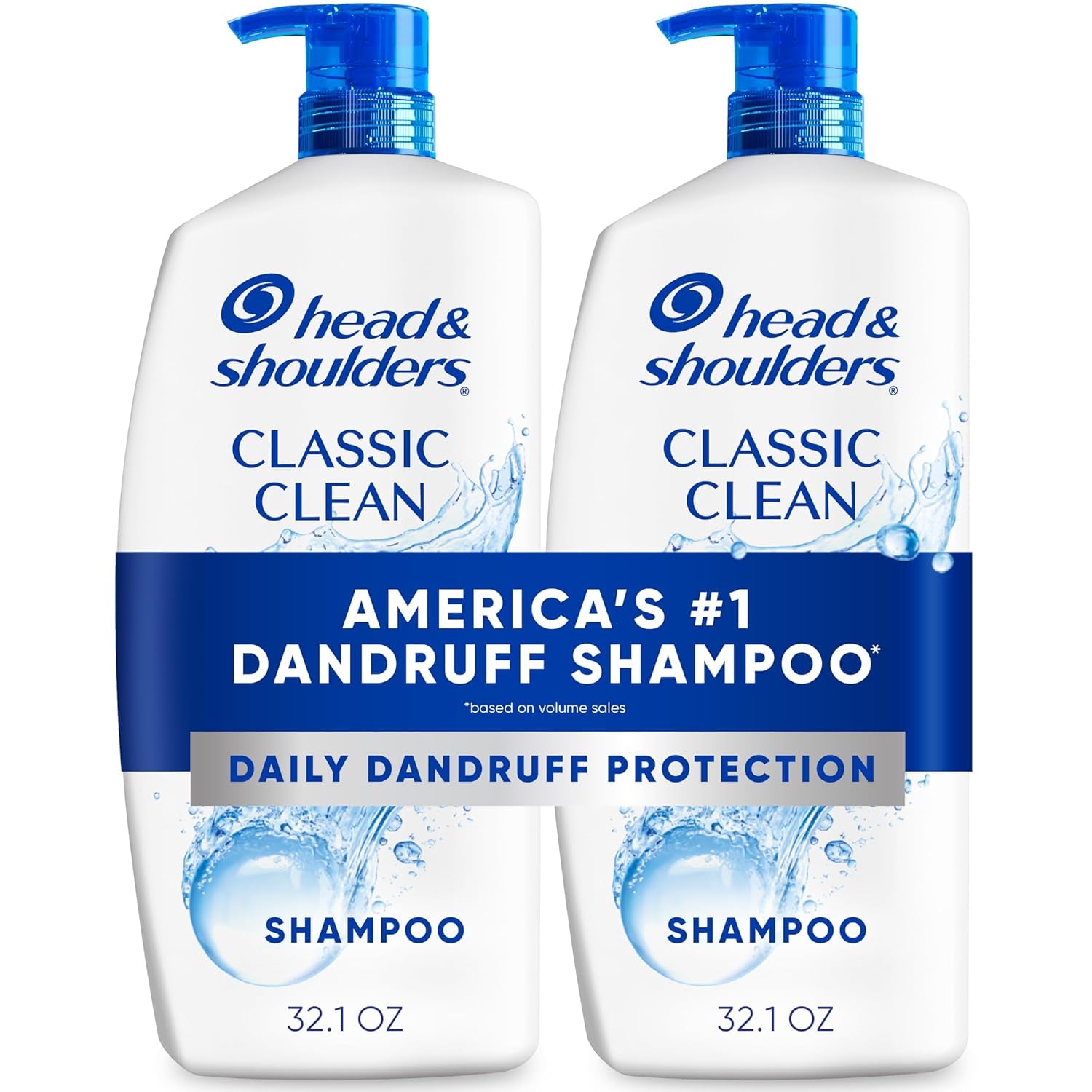 Head & Shoulders Anti-Dandruff Shampoo with 1% Pyrithione Zinc, Clinically Proven & Scalp Care Treatment, Fresh Green Apple Scent, 32.1 Fl Oz Each, 2 Pack