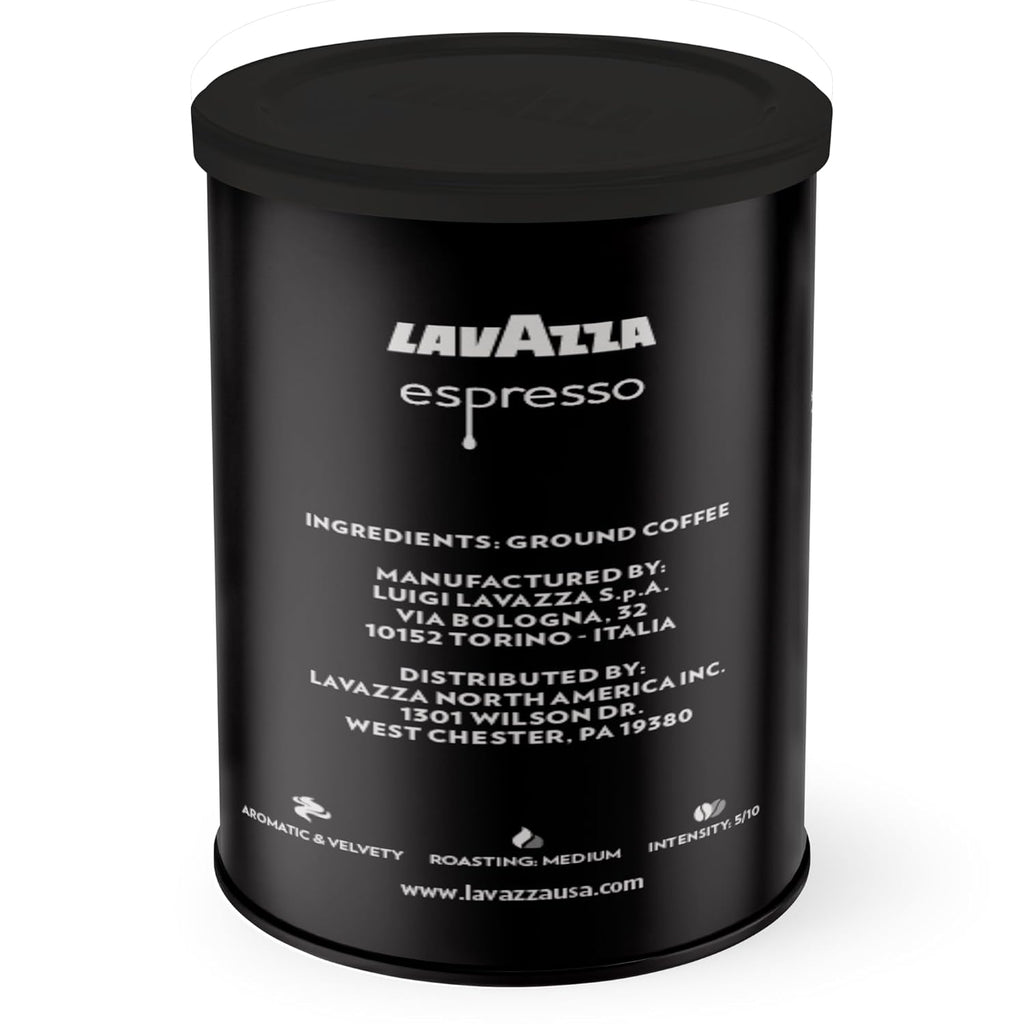 Lavazza Espresso Ground Coffee, Medium Roast, 100% Arabica, 8 Oz Tin (Pack of 4)