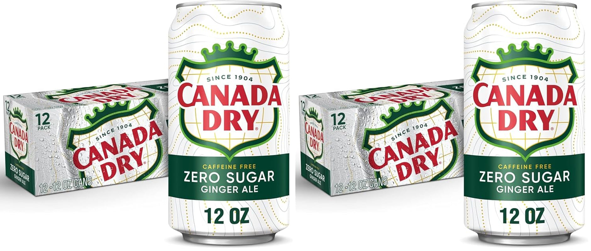 Canada Dry Zero Sugar Ginger Ale Soda, 12 Fl Oz Cans, 12 Pack