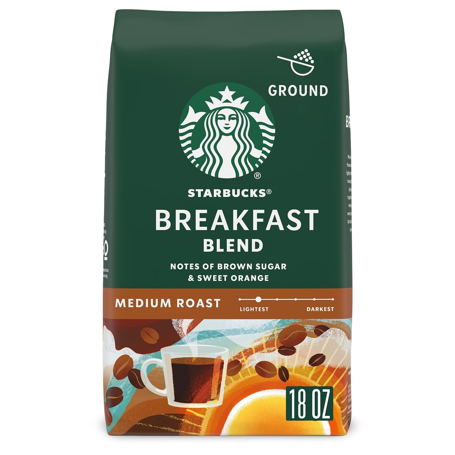 Starbucks Ground Coffee, Medium Roast Coffee, House Blend, 100% Arabica, 1 Bag (18 Oz)