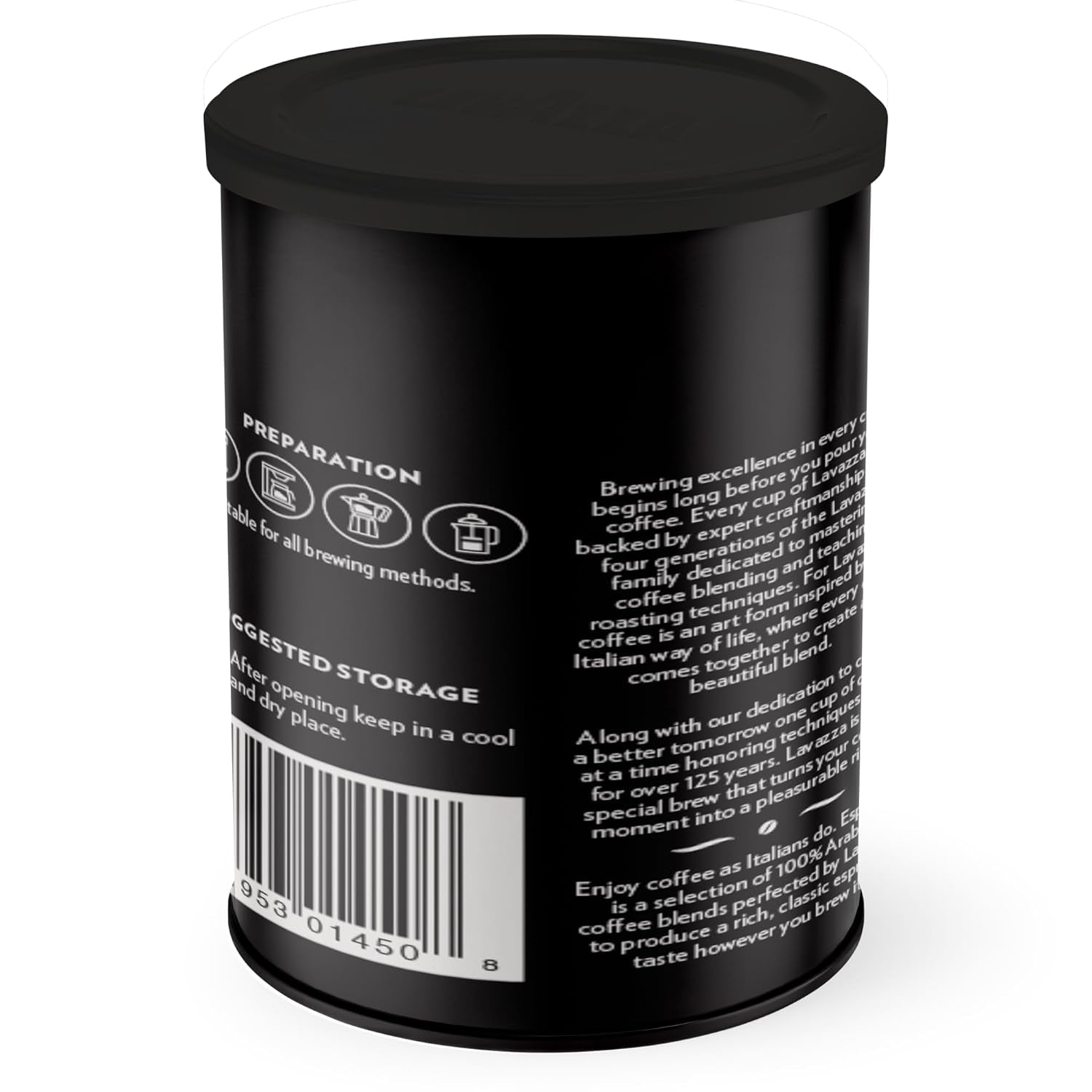 Lavazza Espresso Ground Coffee, Medium Roast, 100% Arabica, 8 Oz Tin (Pack of 4)