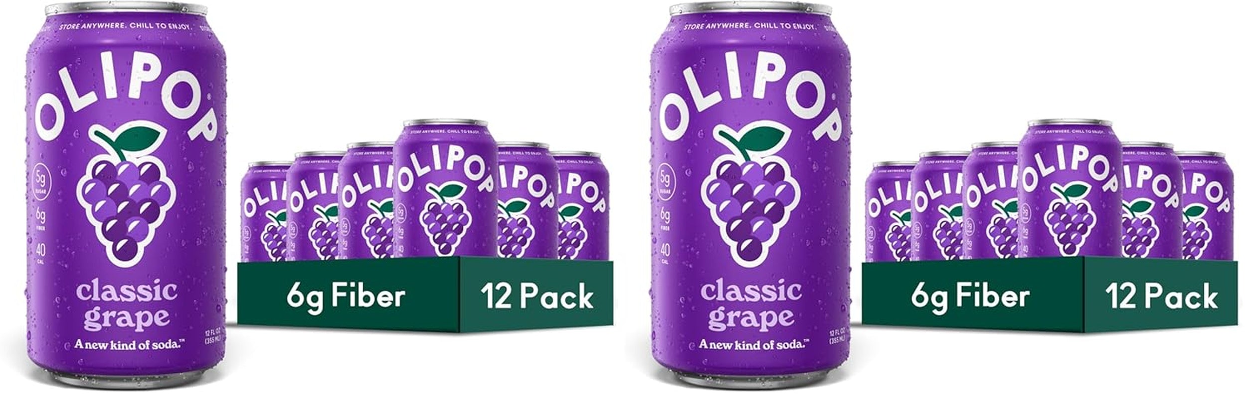OLIPOP Prebiotic Soda Pop, Vintage Cola, Pantry Pack Packed with Prebiotics, Fiber, and Botanicals, Gluten Free, GMO Free, 12Oz (12-Cans) (Packaging May Vary)