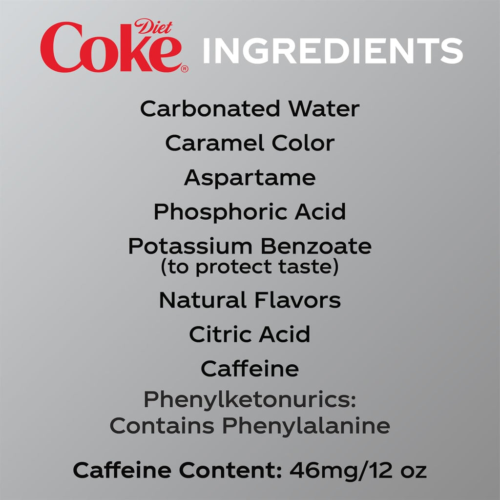Diet Coke Soda Soft Drink Cans, 12 Fl Oz, 12 Pack