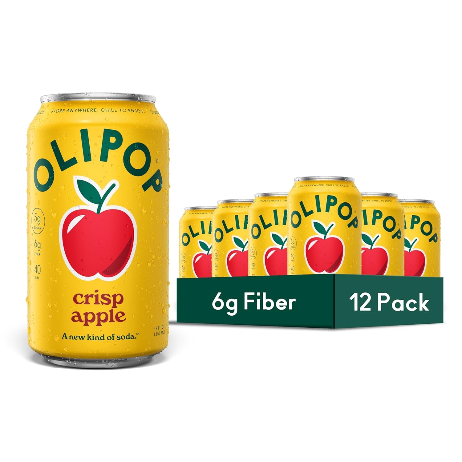 OLIPOP Prebiotic Soda Pop, Vintage Cola, Pantry Pack Packed with Prebiotics, Fiber, and Botanicals, Gluten Free, GMO Free, 12Oz (12-Cans) (Packaging May Vary)