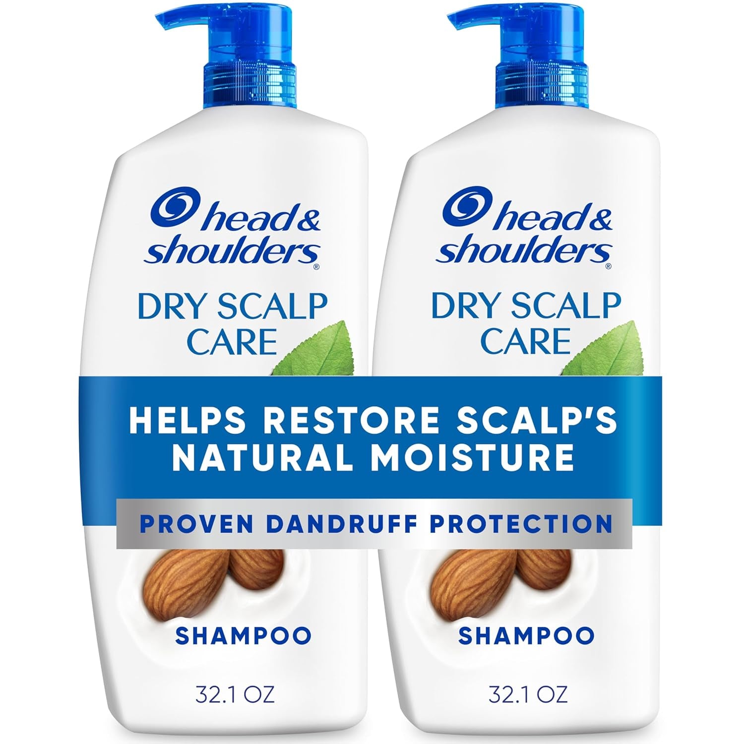 Head & Shoulders Anti-Dandruff Shampoo with 1% Pyrithione Zinc, Clinically Proven & Scalp Care Treatment, Fresh Green Apple Scent, 32.1 Fl Oz Each, 2 Pack