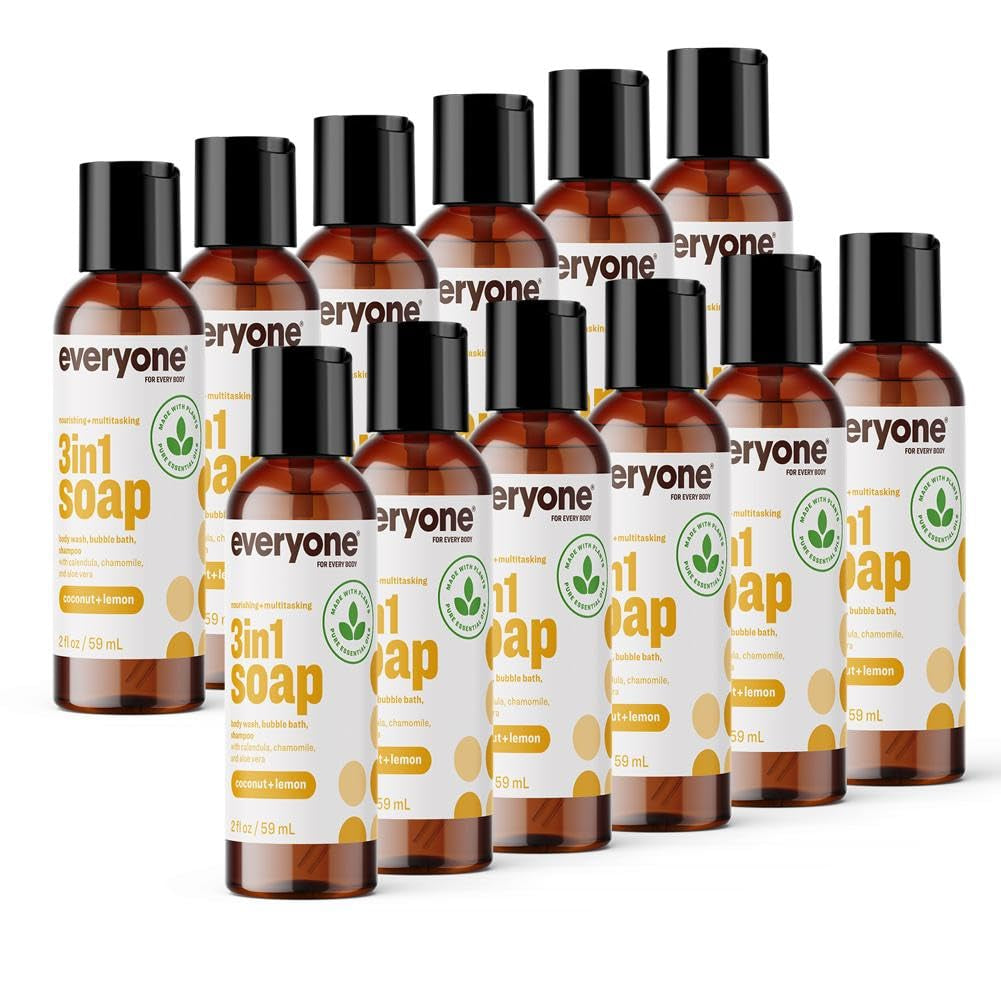 Everyone 3-In-1 Soap, Body Wash, Bubble Bath, Shampoo, 32 Ounce (Pack of 2), Vanilla and Lavender, Made with Essential Oils for Men and Women