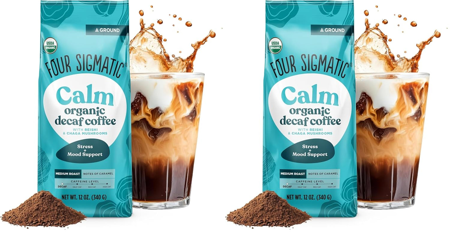 Four Sigmatic Organic Focus Mushroom Ground Coffee | Dark Roast, Organic Coffee with Lion'S Mane & Chaga Mushroom for Mental Clarity & Energy Support | 12Oz Bag