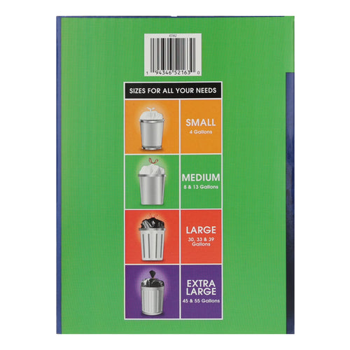 13-Gallon Strong Flex Tall Kitchen Drawstring Trash Bags, 200 Count