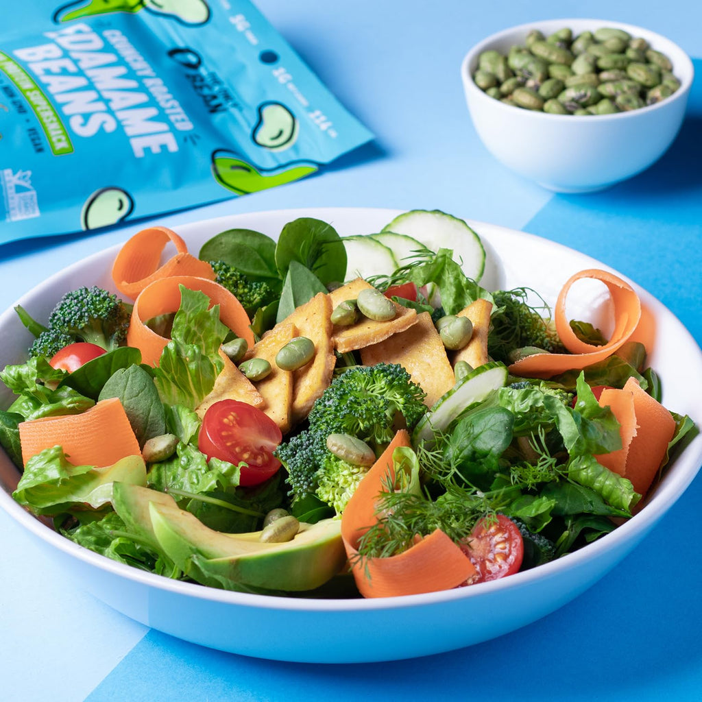 The Only Bean Crunchy Dry Roasted Edamame Snacks (Sea Salt), Healthy High Protein(11G) Keto Food, Low Carb Gluten Free Office Vegan Food 100 Calorie Snack Pack, 0.9Oz 10 Pack