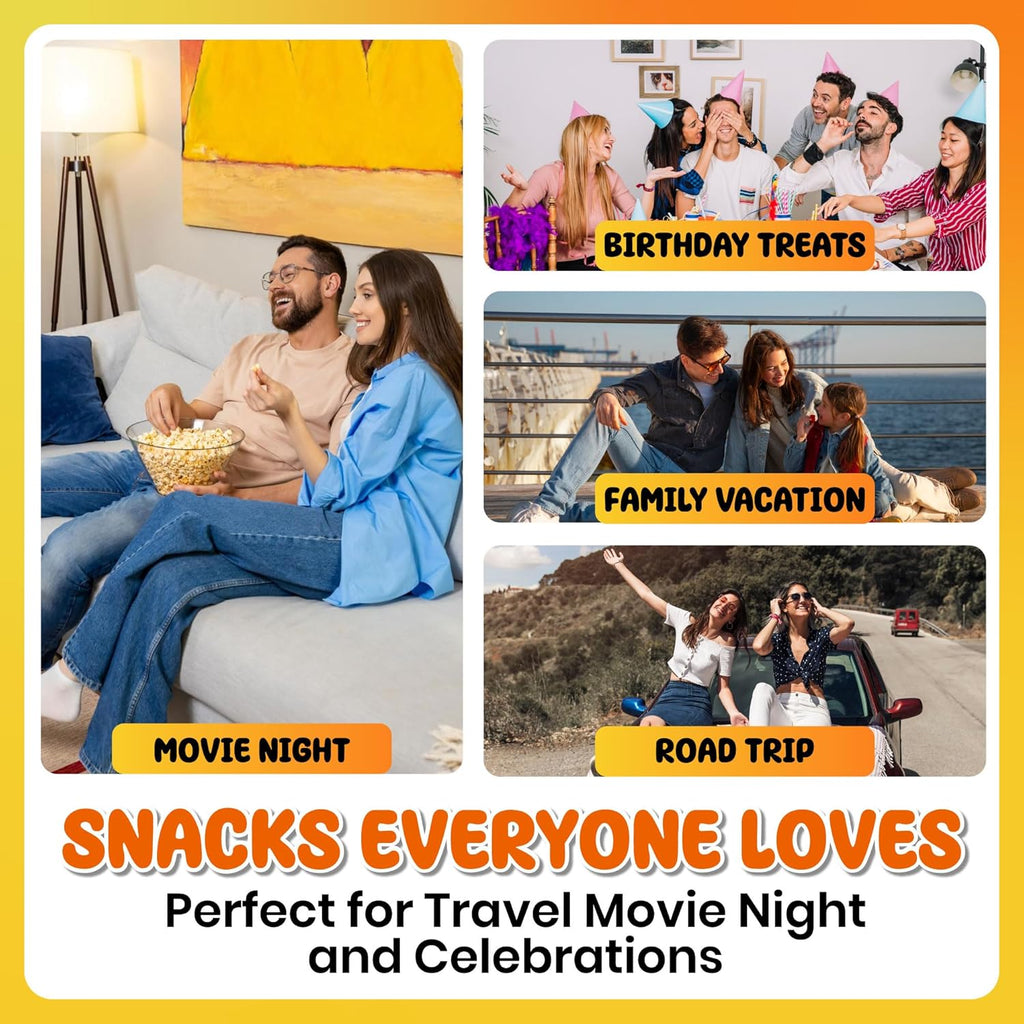 Snack Box Variety Pack (120 Count) - Bulk Snacks Variety Pack for Adults, Kids & Teens - Snacks Candy Gift Box with Chips, Cookies & Bars - Care Packages for College Students, Office Treat & Birthday