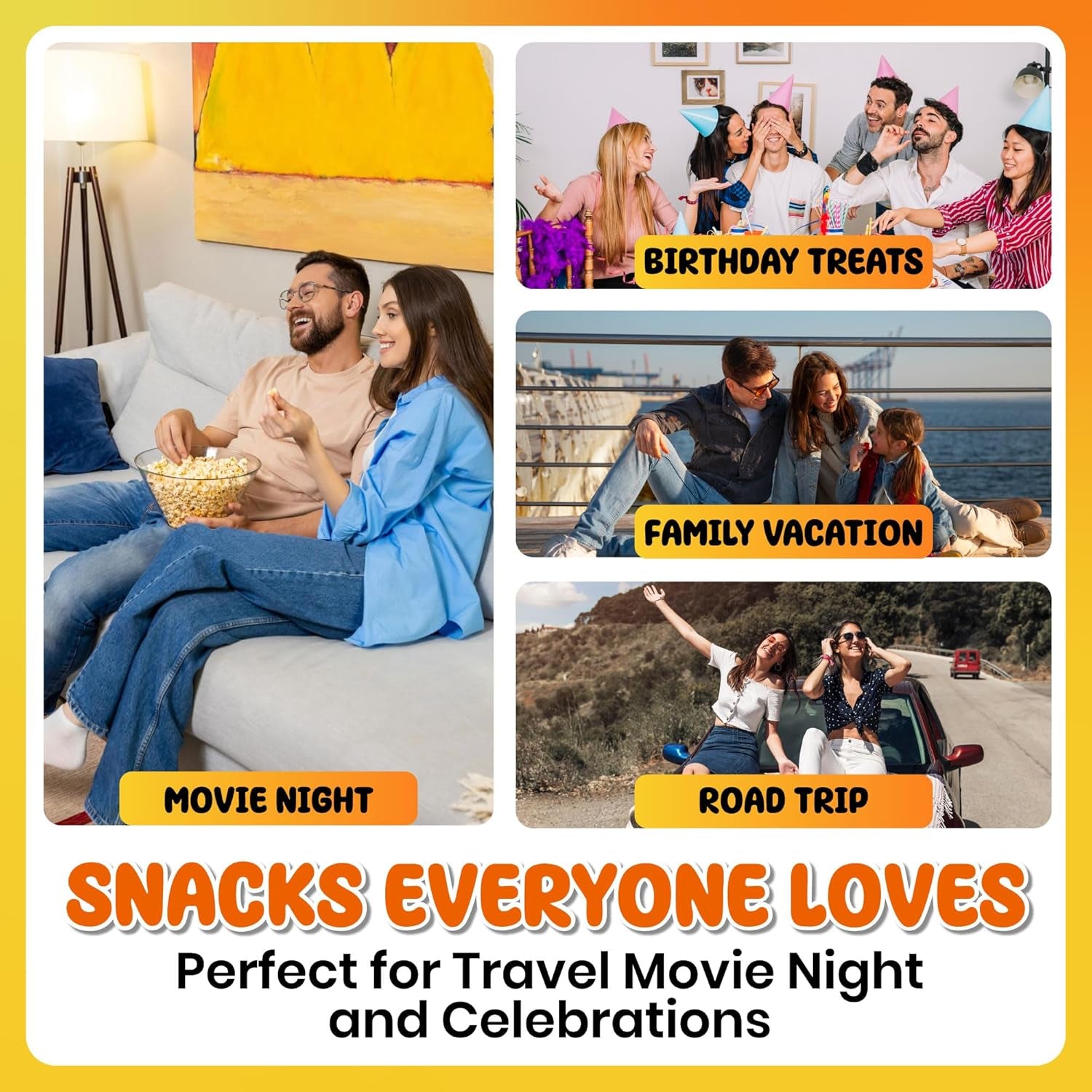 Snack Box Variety Pack (120 Count) - Bulk Snacks Variety Pack for Adults, Kids & Teens - Snacks Candy Gift Box with Chips, Cookies & Bars - Care Packages for College Students, Office Treat & Birthday