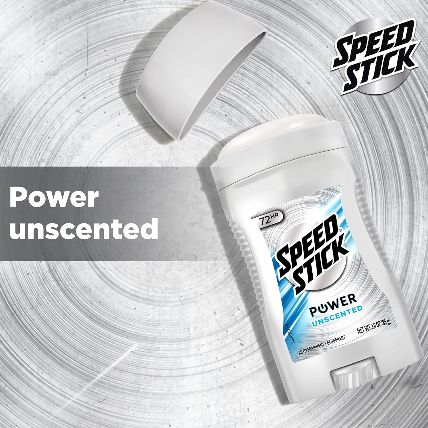 Speed Stick Power Antiperspirant Deodorant for Men, 72 HR Sweat & Odor Protection, Unscented, 3.0 Oz Stick (4 Pack)