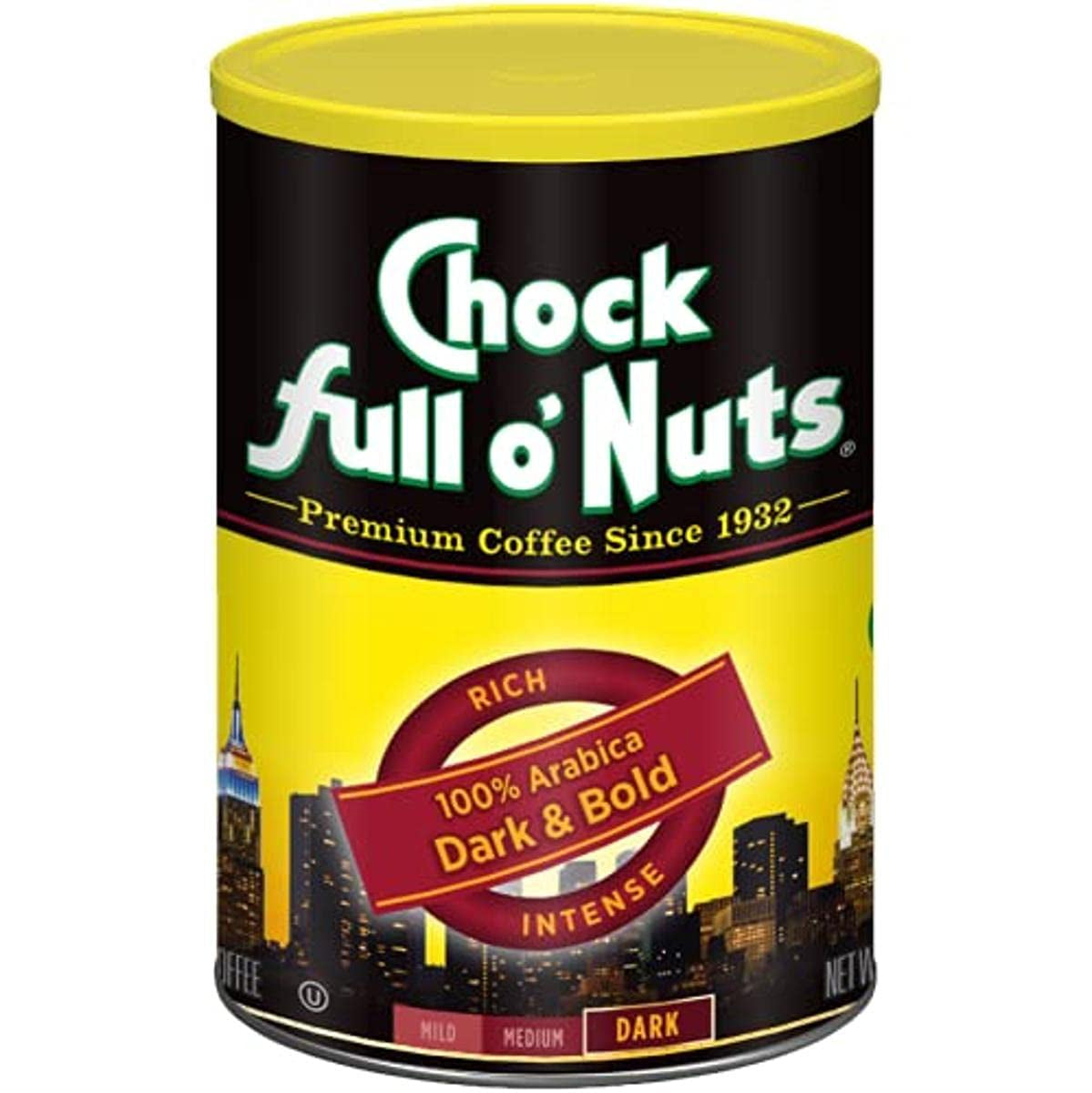 Chock Full O' Nuts Heavenly Original Ground Coffee – Premium Beans in Recyclable Steel Can – Rich Flavor & Aroma, Medium Roast – Perfect for Drip, Pour-Over, Percolator – 42.5 Oz Can