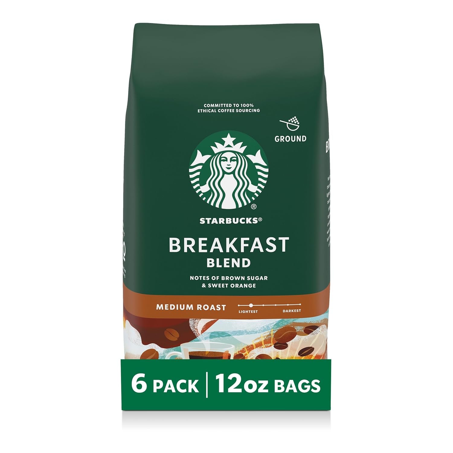 Starbucks Ground Coffee, Medium Roast Coffee, House Blend, 100% Arabica, 1 Bag (18 Oz)