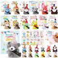 12/24 Sets Birthday Mini Plush Animals with Hats, Back to School Classroom Birthday Party Favors, Cute Stuffed Animal Goodie Bag Stuffers, Student Celebration Gifts, Classroom Rewards and School Party Supplies for Students, Friends and Teachers