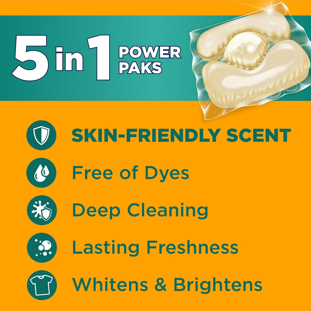 ARM & HAMMER Sensitive Skin Laundry Detergent with Hypoallergenic Fresh Scent, 5-IN-1 Power Paks, 42 Ct