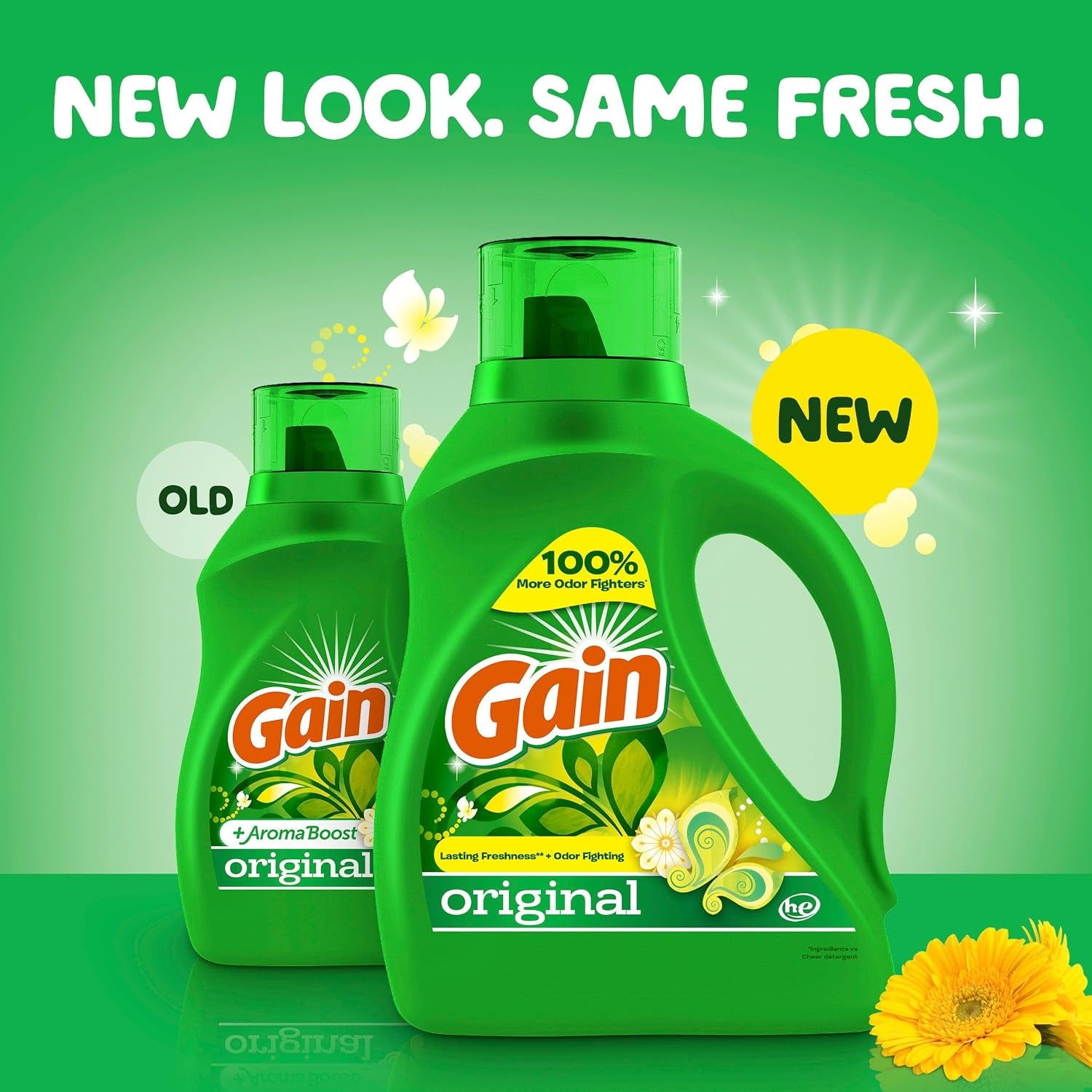 Gain Liquid Laundry Detergent, Freshness, Odor Defense, High Efficiency Washing Machine Liquid Laundry Soap, Original Scent, 132 Fl Oz, 100 Loads (Packaging May Vary)