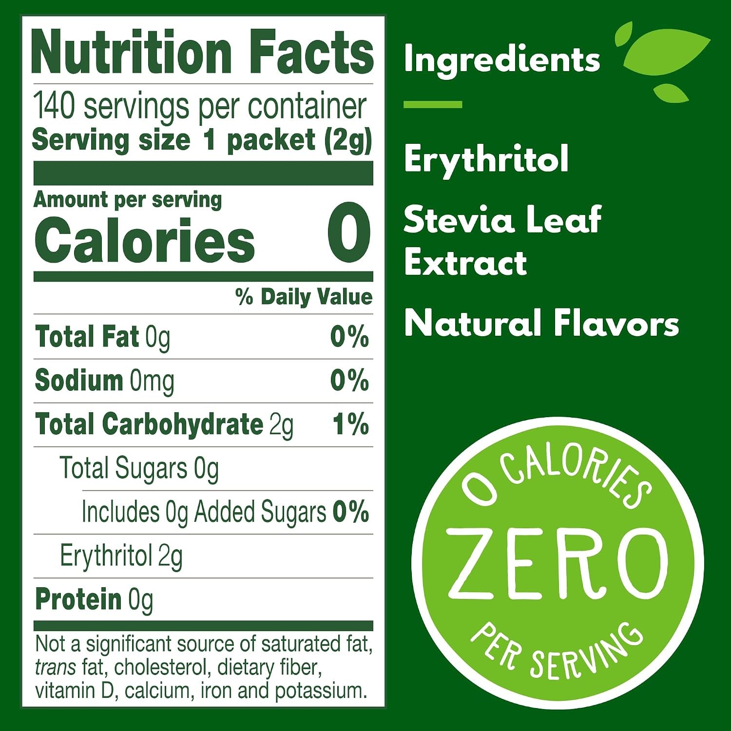 Truvia Calorie-Free Sweetener Stevia Leaf Packets, 140 Count (9.87 Oz Carton)