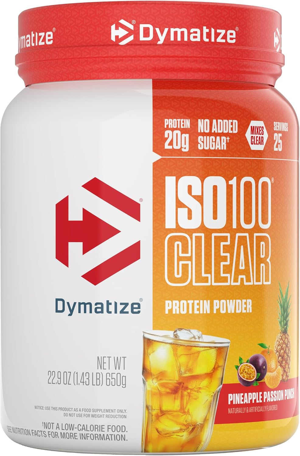 Dymatize ISO100 Whey Protein Powder Isolate, Gourmet Vanilla, 25G of Protein, 5.5G Bcaas, Less than 120 Cal., Gluten Free, 1G Fat, 1G Sugar, 2G Carb (20 Servings)