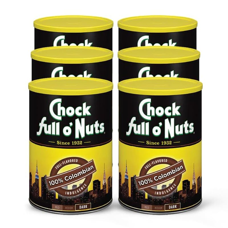 Chock Full O' Nuts Heavenly Original Ground Coffee – Premium Beans in Recyclable Steel Can – Rich Flavor & Aroma, Medium Roast – Perfect for Drip, Pour-Over, Percolator – 42.5 Oz Can