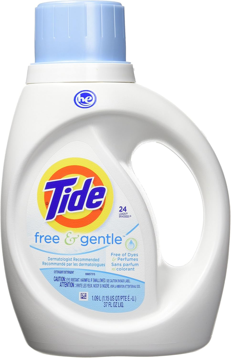 Tide Free & Gentle Liquid Laundry Detergent, 100 Loads, 132 Fl Oz, Tide Laundry Detergent, Clean Laundry Detergent