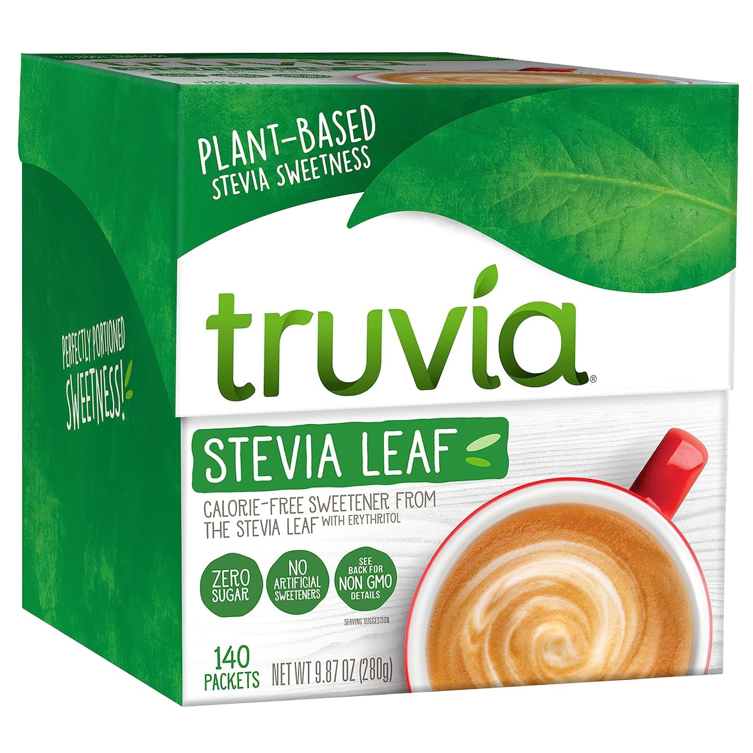 Truvia Calorie-Free Sweetener Stevia Leaf Packets, 140 Count (9.87 Oz Carton)
