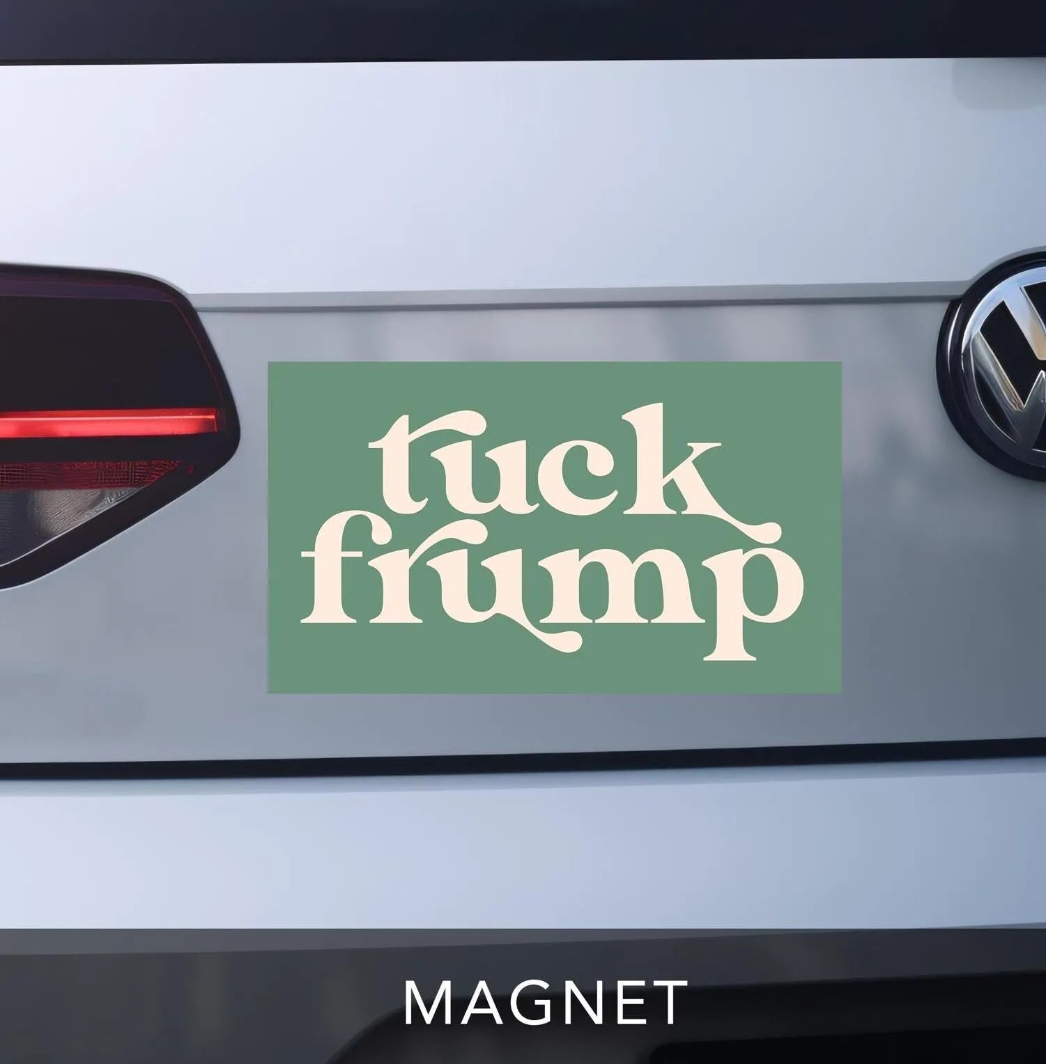 Tuck Frump Car Magnet - Green